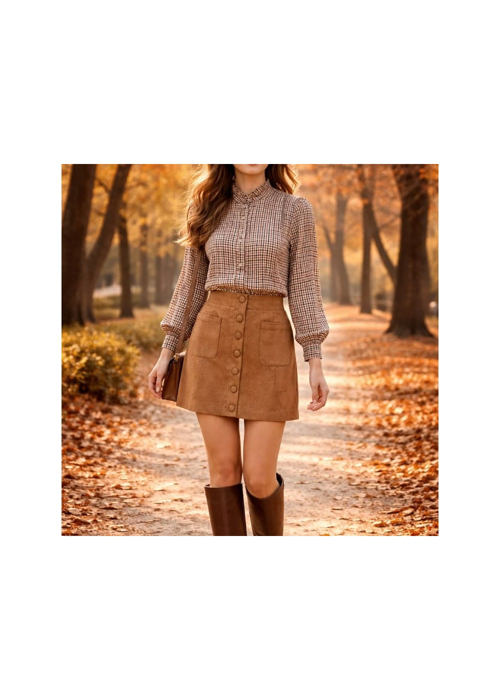 Camisa volante cuadro pequeño