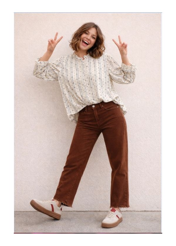 Pantalon Recto Vaquero Deshilachado