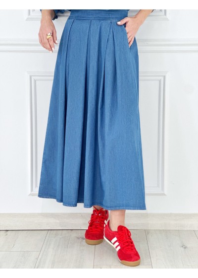 Falda vaquera larga con...