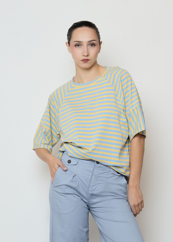Camiseta rayas combinada manga japo