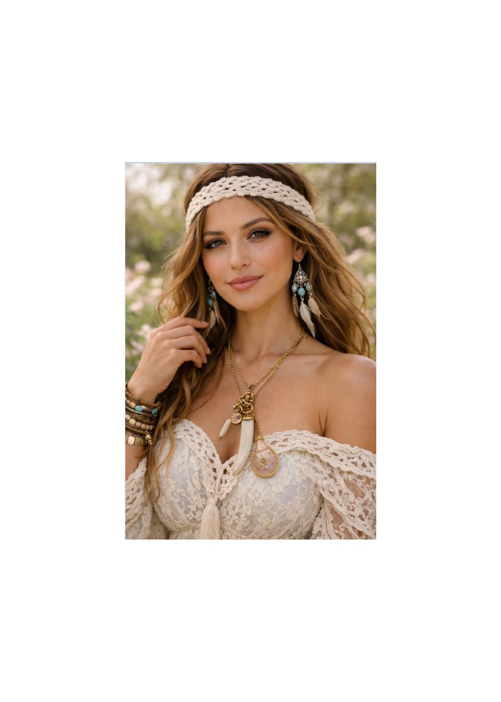 Collar abalorios cuerno