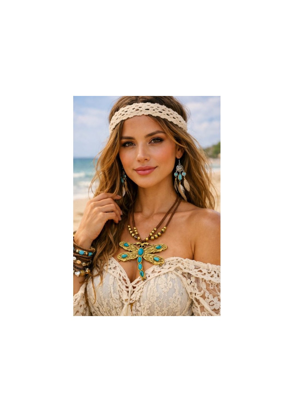 Collar libelula azul