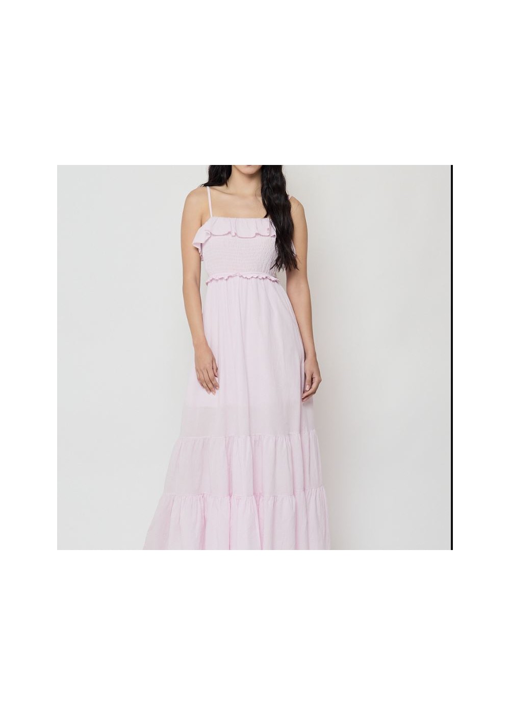 Vestido volantes  nido de abeja con forro