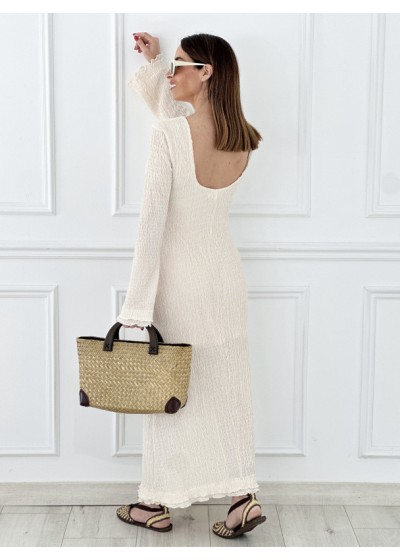 Vestido largo volantes y...