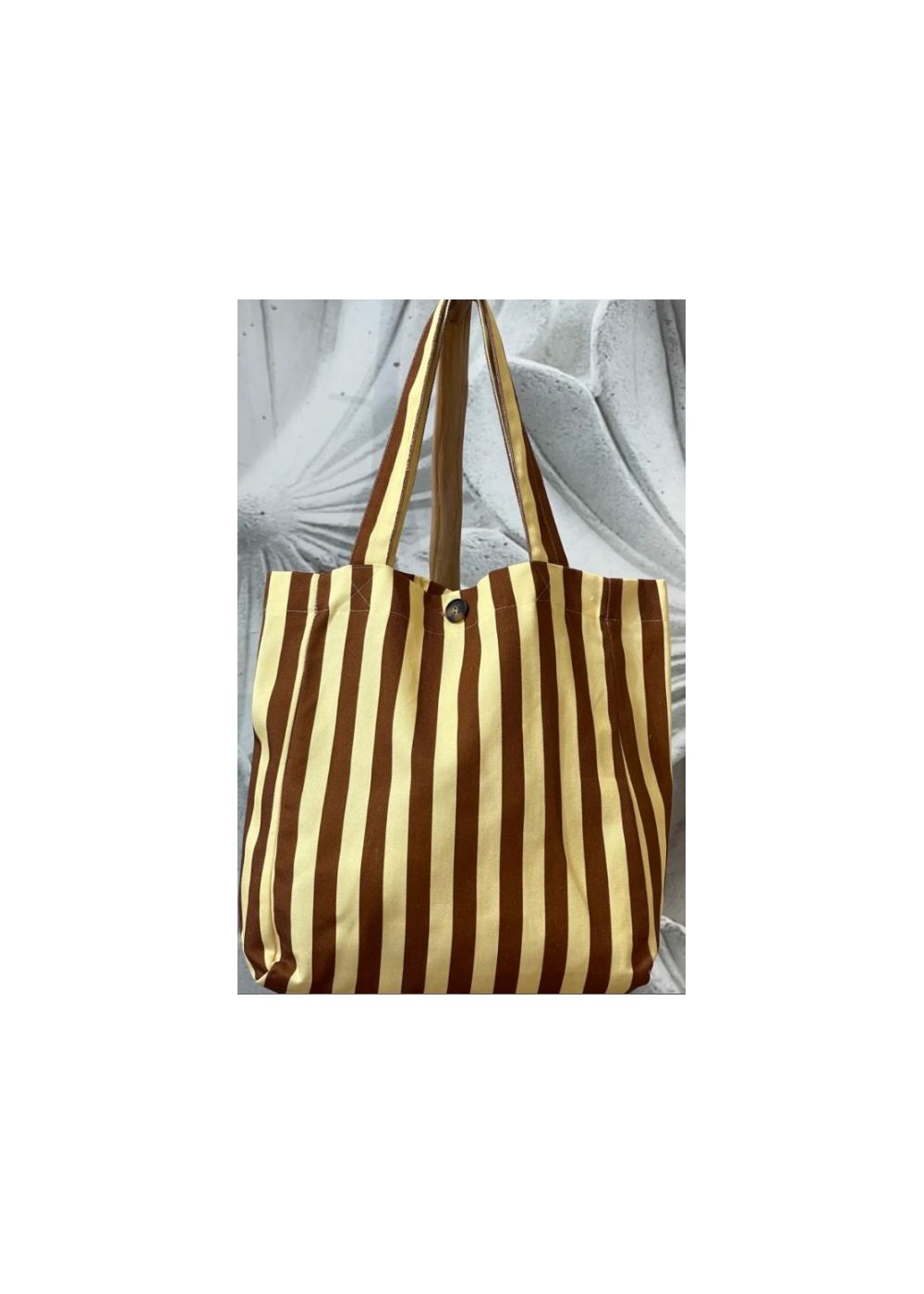 Tote bag raya AMARILLO CHOCO (bolsillo botón)