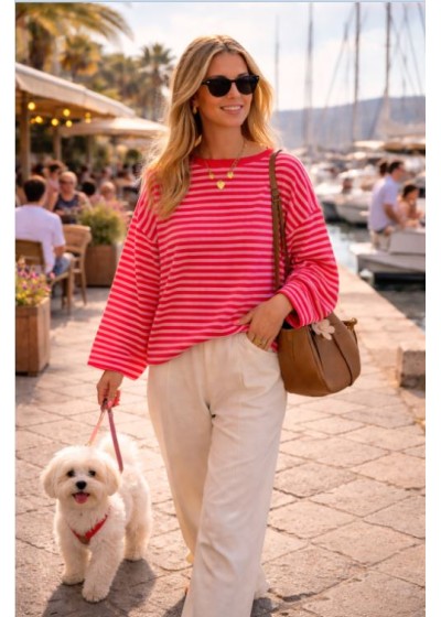 Camiseta raya manga larga