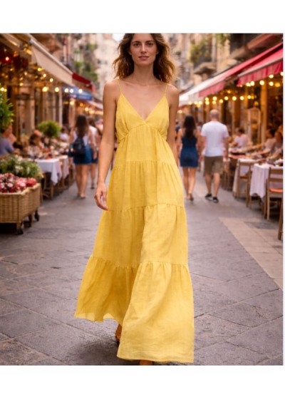 Vestido largo tirante forro