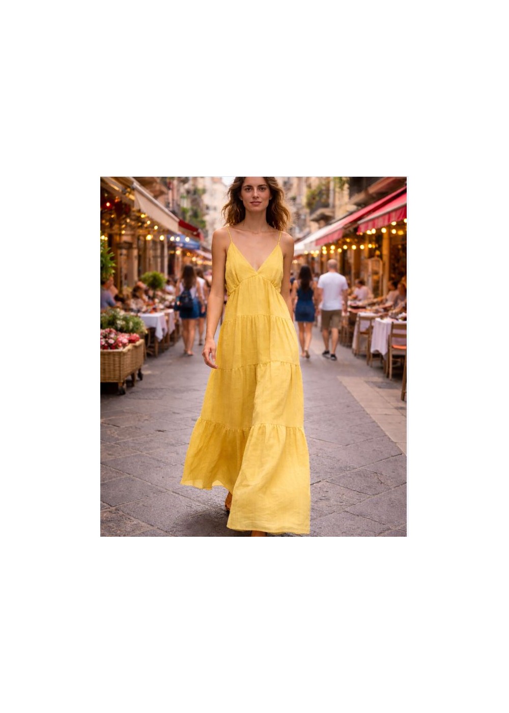 Vestido largo tirante forro