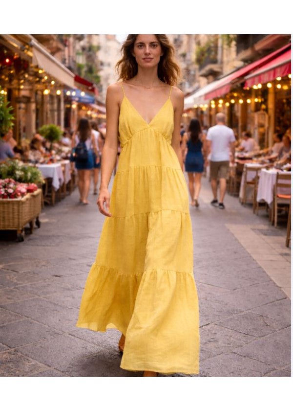 Vestido largo tirante forro