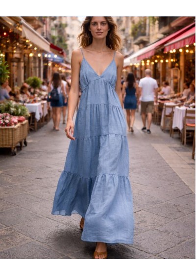 Vestido largo tirante forro