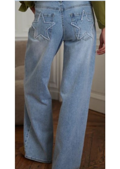 Vaquero estrella desilachada (ancho)