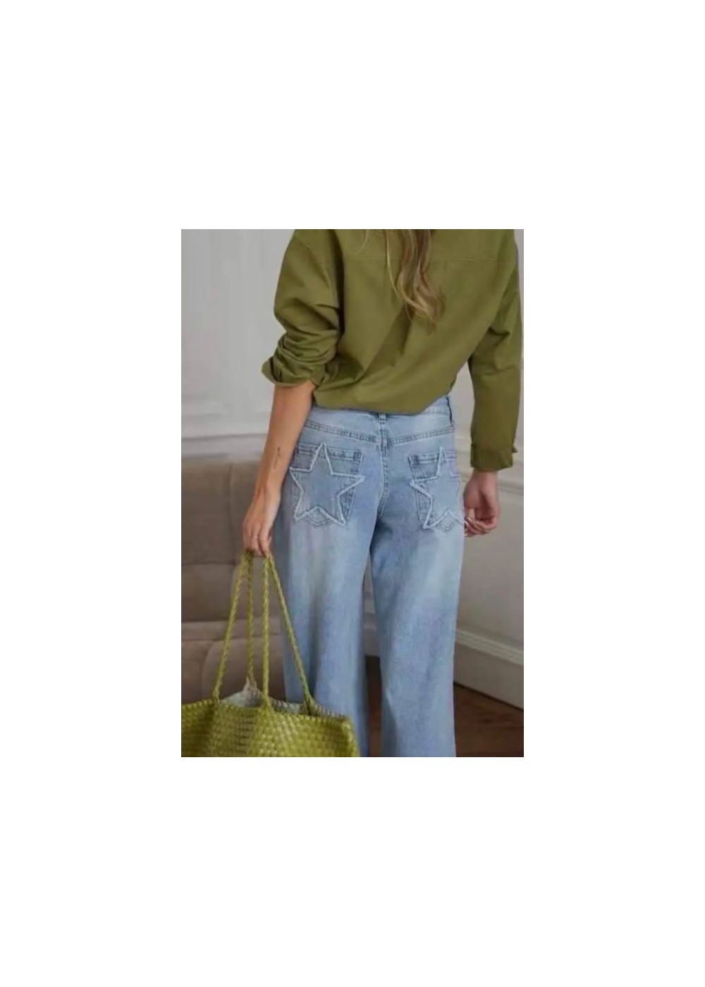 Vaquero estrella desilachada (ancho)