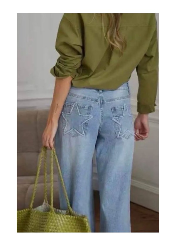 Vaquero estrella desilachada (ancho)