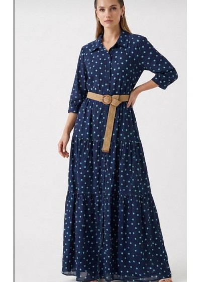 Vestido volantes largo...