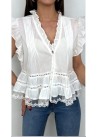 Blusa blanca bordada puntillas