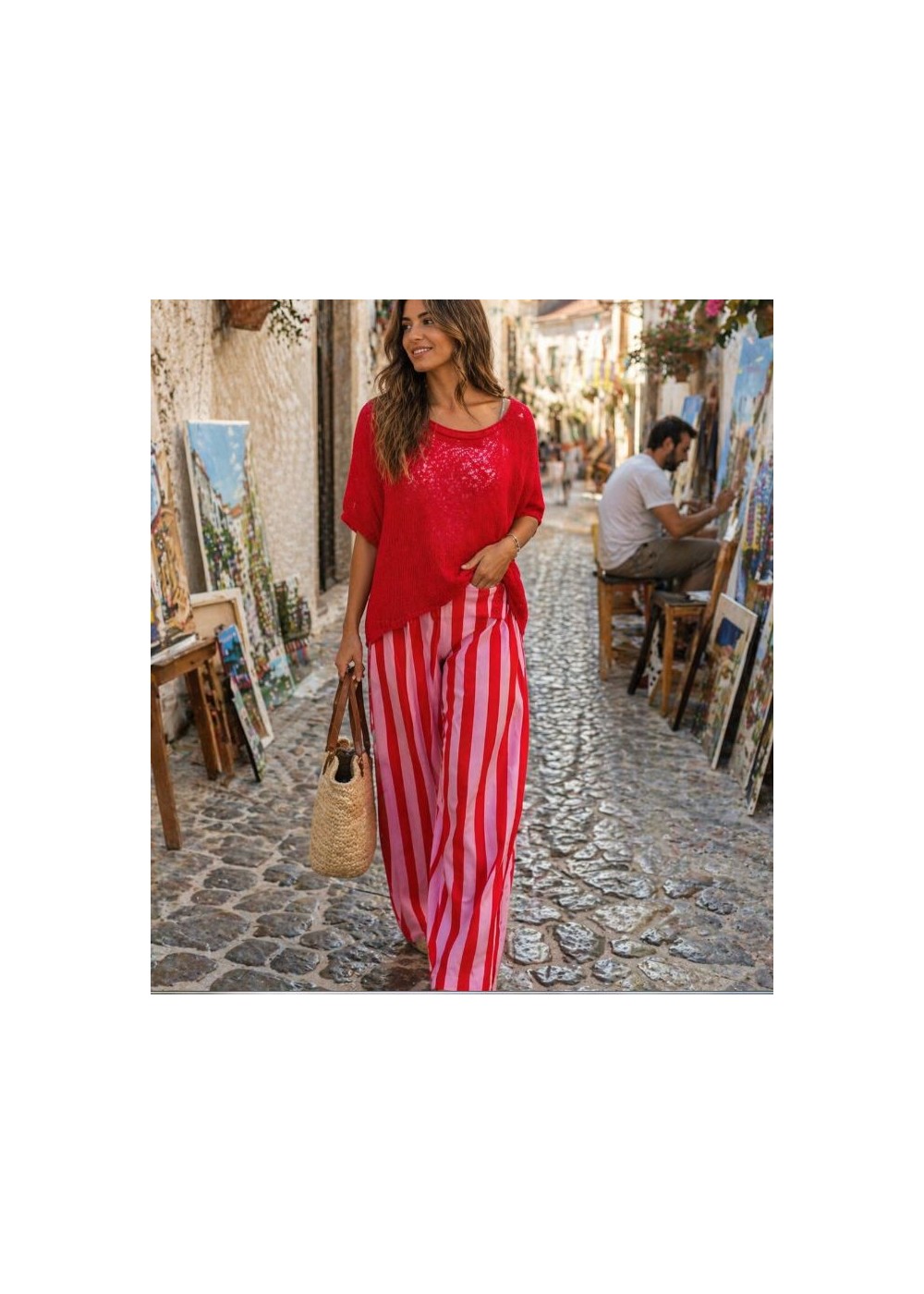 Jersey rojo ribete blanco manga francesa