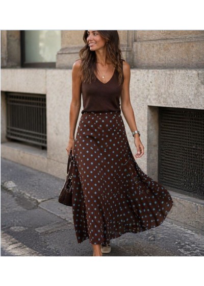 Falda punto seda lunares...