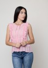 Blusa volantes transparencias