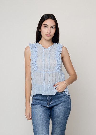 Blusa volantes transparencias
