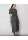Vestido manga globo kaki