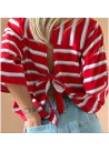 Sudadera roja rayas y lazo espalda