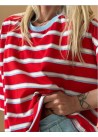 Sudadera roja rayas y lazo espalda