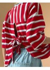 Sudadera roja rayas y lazo espalda