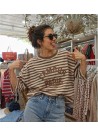 Camiseta manga francesa  L´ amour paris, chocolate