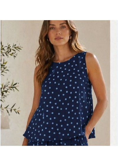 Blusa azul marino lunares...