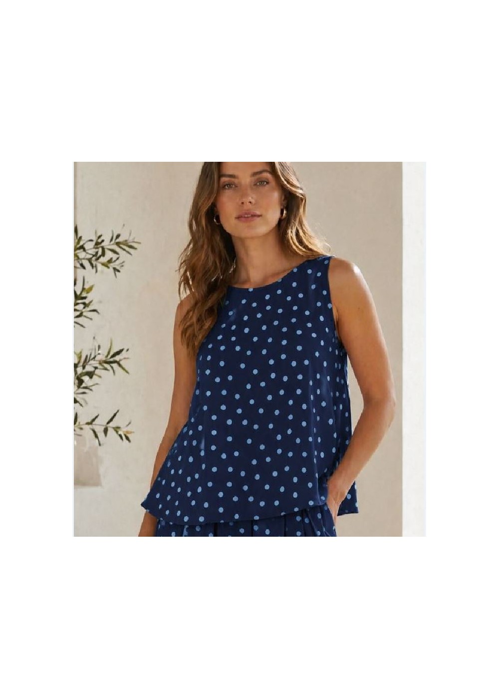 Blusa azul marino lunares celeste