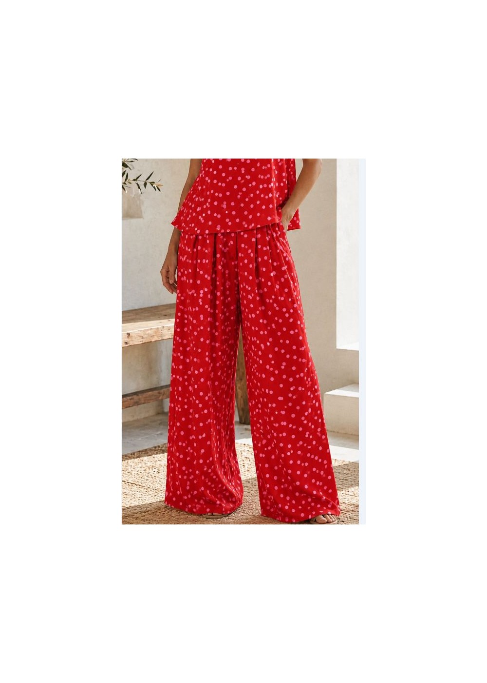 Pantalón rojo goma cintura