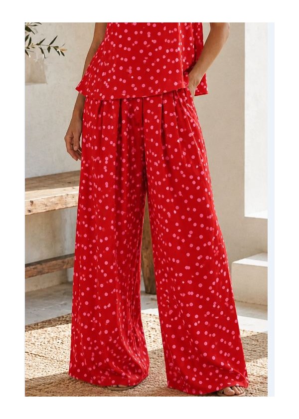 Pantalón rojo goma cintura