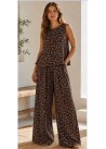 Pantalón choco goma cintura lunares