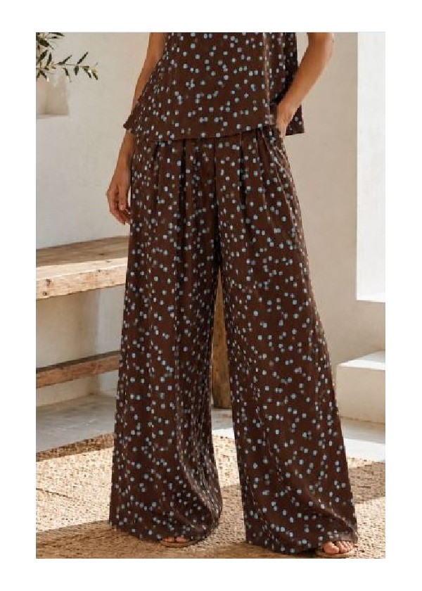 Pantalón choco goma cintura lunares