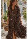 Vestido volantes largo lunares choco azul celeste