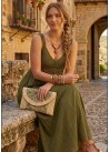 Vestido crochet verde kaki