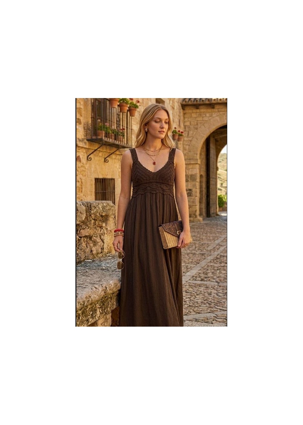 Vestido chochet  chocolate