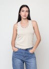 Top tachas beis algodón