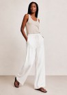 Pantalón cintura elastica largo nylon largo blanco roto