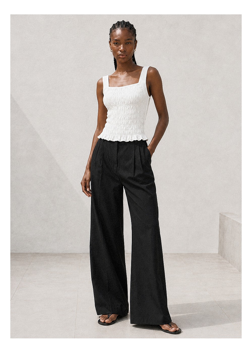 Blusa cuerpo elastico blanco roto