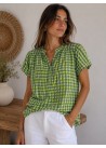 Camisa de cuadros fluor manga corta