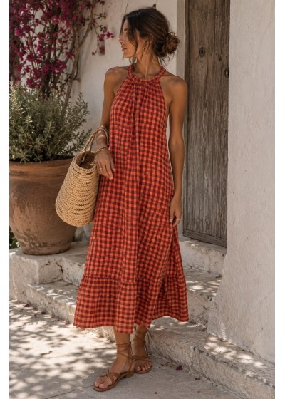 Vestido cuello halter con...