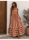 Vestido palabra de honor rayas