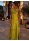 Vestido Largo Satinado Jacquard