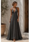 Vestido largo raso