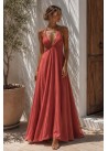 Vestido largo raso