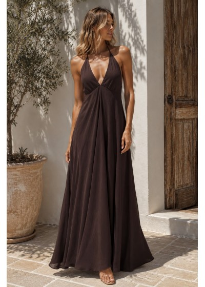 Vestido largo raso
