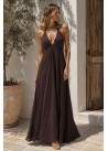 Vestido largo raso