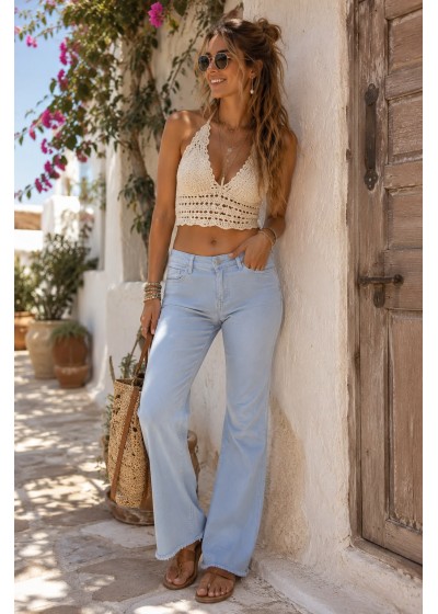 Pantalón campana azul...
