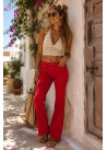 Pantalón recto rojo push up